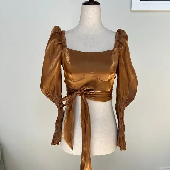 ELAN STUDIO Women's Dalgona Chiffon Dream Top Size M - Picture 3 of 8